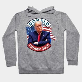 Donald Trump 2020 Presidential Campaign with Trump Portrait and US Flag Hoodie